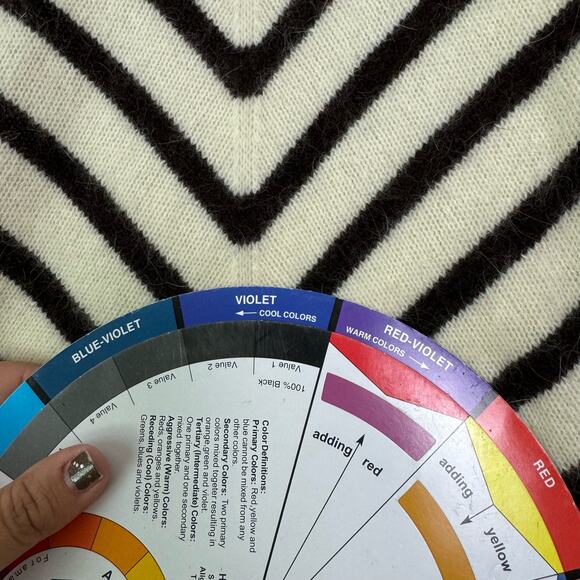 Andrew St. John‎ VINTAGE Angora Rabbit Lambswool Chevron Sweater Size MEDIUM - Picture 2 of 7